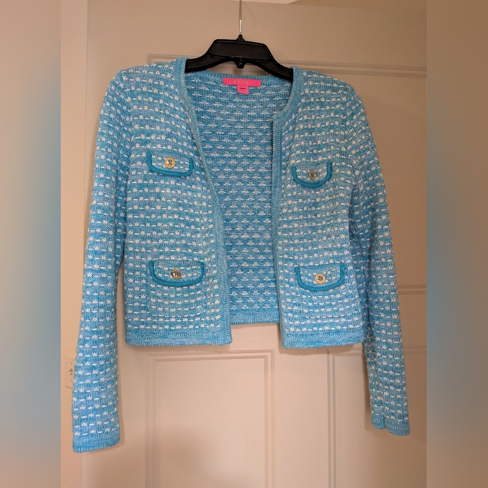 Chic Blue Tweed Jacket